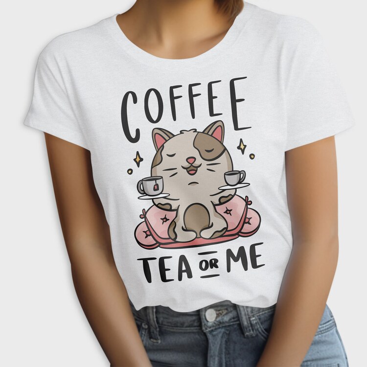 Cute Coffee Tea Cat Bar, Tricou Femei