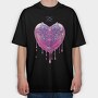 Y3K Dripping Heart Melt, Tricou Oversize Barbati (Unisex)