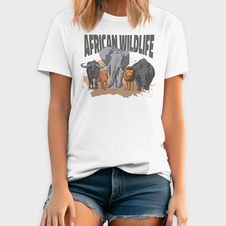 African Wildlife Animals, Tricou Barbati (Unisex)