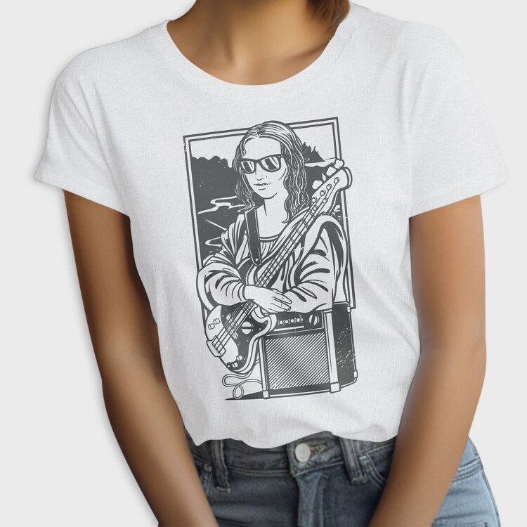 Mona Lisa Electric Guitar Rock, Tricou Femei