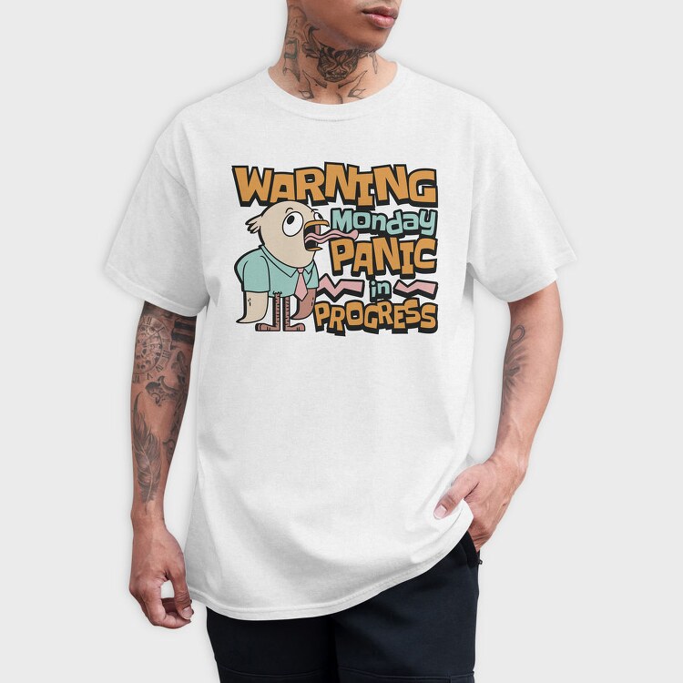 Monday Panic Humorous Chicken, Tricou Barbati (Unisex)