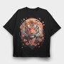 Floral Japanese Tiger Japanesse, Tricou Oversize Barbati (Unisex)
