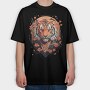 Floral Japanese Tiger Japanesse, Tricou Oversize Barbati (Unisex)