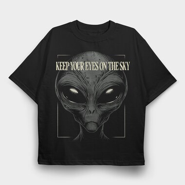 Alien Face Ovni, Tricou Oversize Barbati (Unisex)