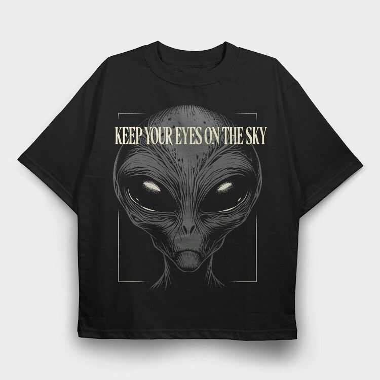 Alien Face Ovni, Tricou Oversize Barbati (Unisex)