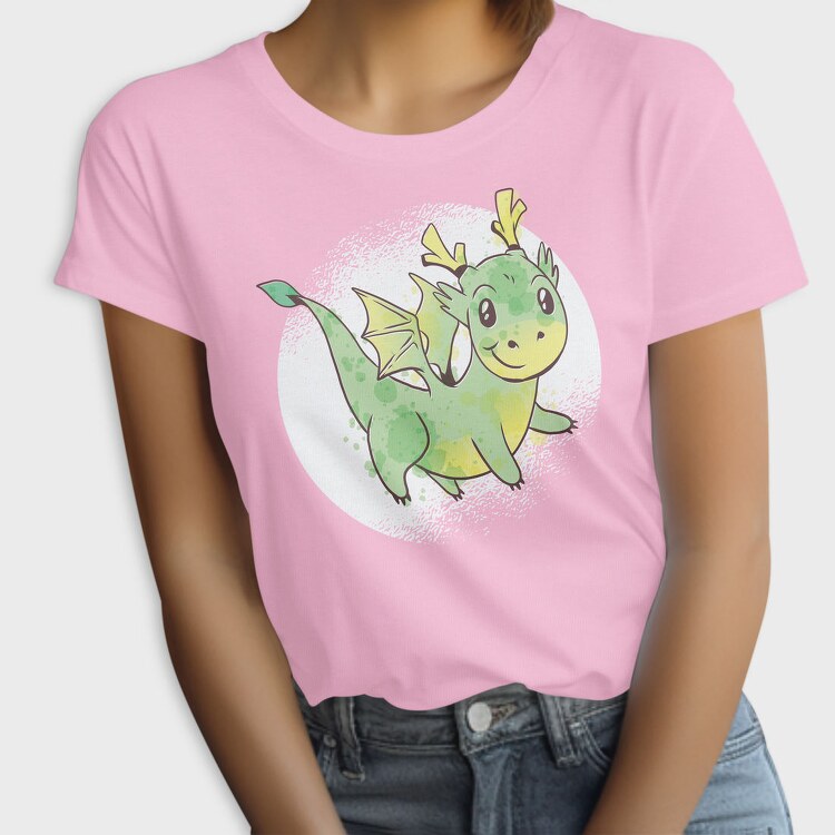 Cute Dragon Watercolor, Tricou Femei