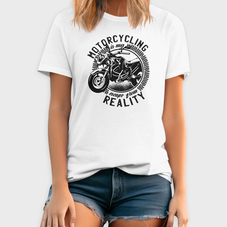 Motorcycling Is My Escape From Reality, Tricou Barbati (Unisex)