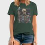 Floral Skeleton With A Bird Dove Life, Tricou Barbati (Unisex)