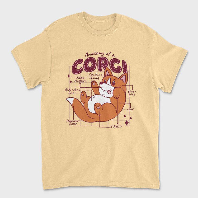 Anatomy of a Corgi, Tricou Barbati (Unisex)