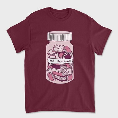 Anti Depressants Books, Tricou Barbati (Unisex)