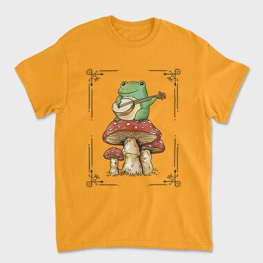 Tricou Barbati (Unisex), Banjo Frog on a Mushroom