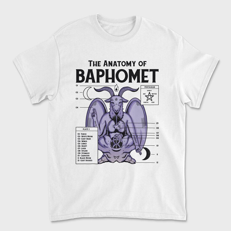 Tricou Barbati (Unisex), Baphomet Anatomy