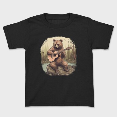 Tricou Copii, Bear Guitar Cottagecore