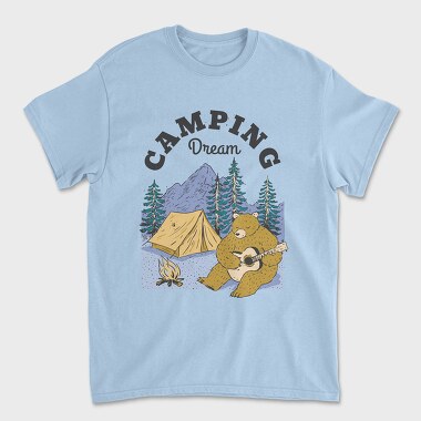 Camping Dream Bear Guitar, Tricou Barbati (Unisex)