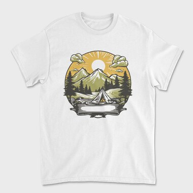 Camping Sunset, Tricou Barbati (Unisex)