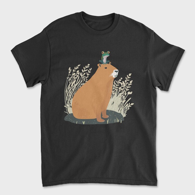 Tricou Barbati (Unisex), Capybara and Frog