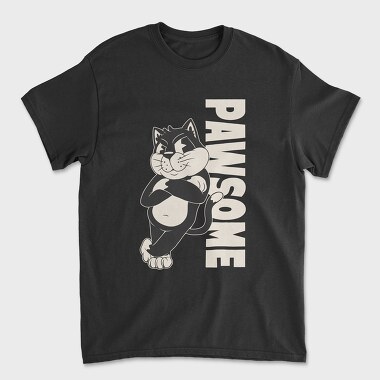 Cartoon Cat Pawsome, Tricou Barbati (Unisex)