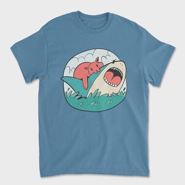 Cat Biting Shark, Tricou Barbati (Unisex)