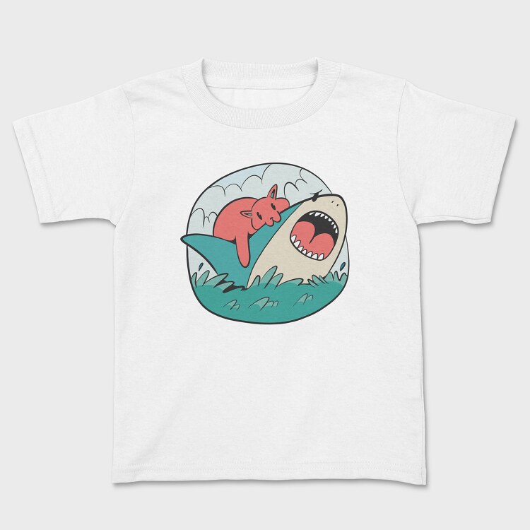 Cat Biting Shark, Tricou Copii