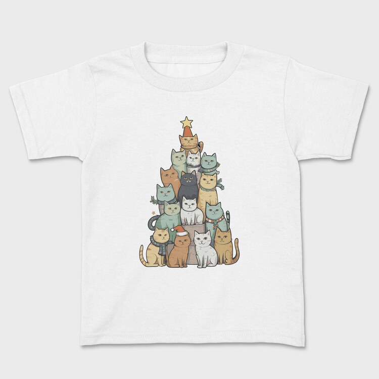 Tricou Copii, Cat Christmas Tree