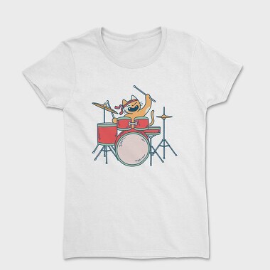 Tricou Femei, Cat Drummer