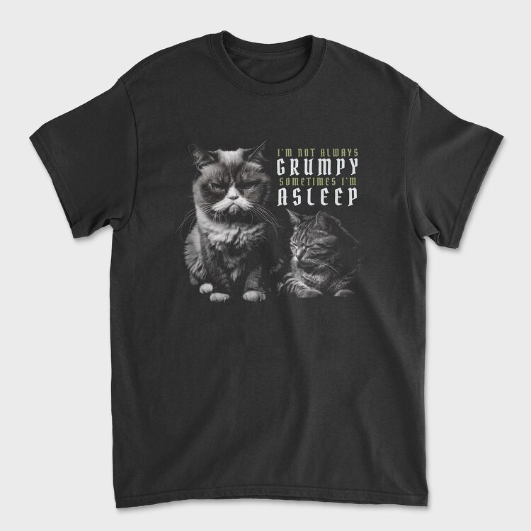 Cat Grumpy Asleep, Tricou Barbati (Unisex)