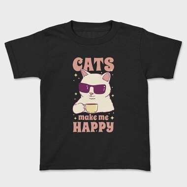 Cats Make Me Happy Coffee, Tricou Copii