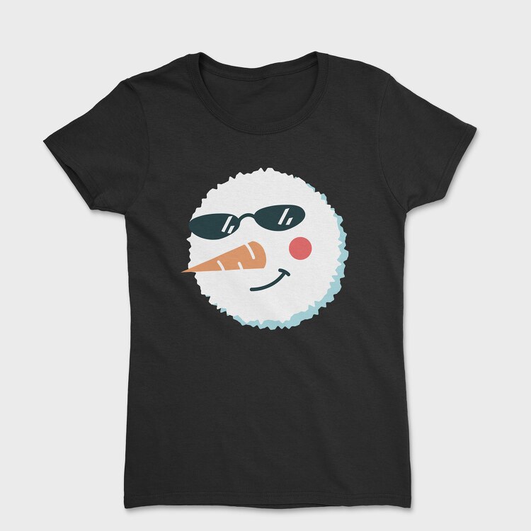 Tricou Femei, Christmas Snowman Faces 3