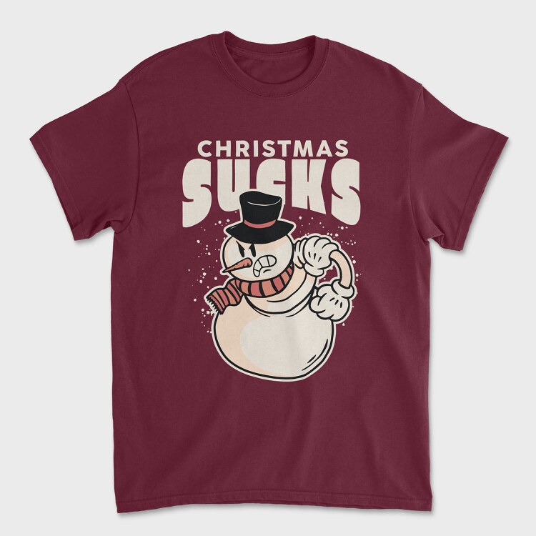 Tricou Barbati (Unisex), Christmas Sucks Snowman