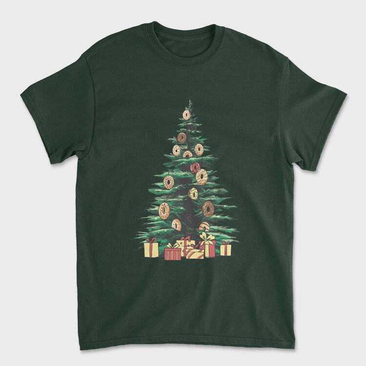 Tricou Barbati (Unisex), Christmas Tree Donuts