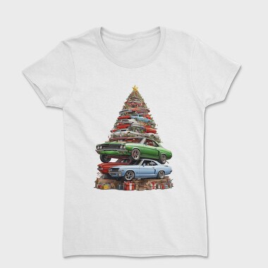 Christmas Tree Muscle Madness Cars, Tricou Femei