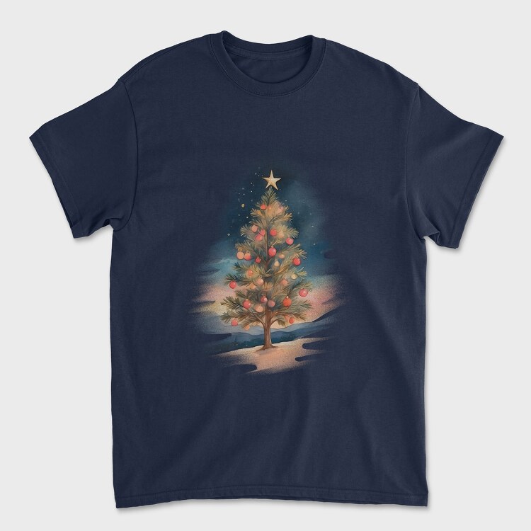 Tricou Barbati (Unisex), Christmas Tree Watercolor