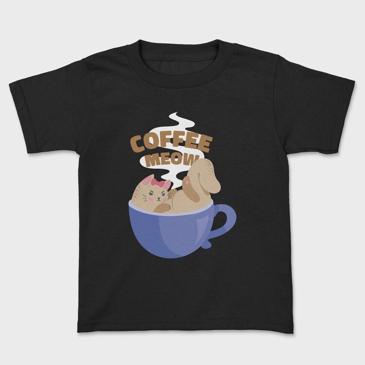 Tricou Copii, Coffee Cat 2