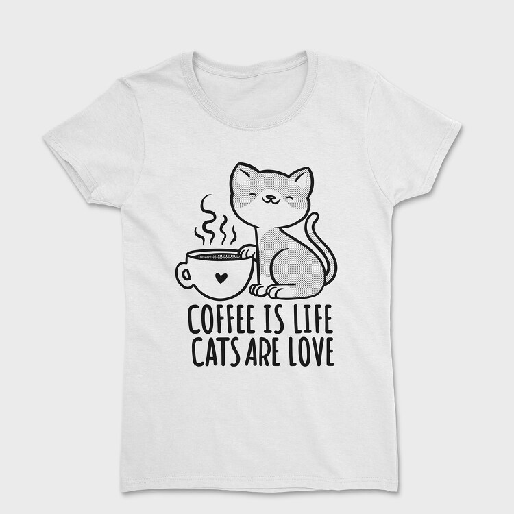 Coffee Cat Love, Tricou Femei