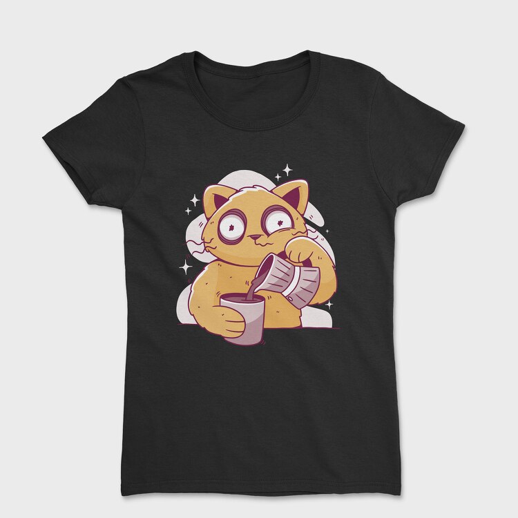 Tricou Femei, Coffee Cat