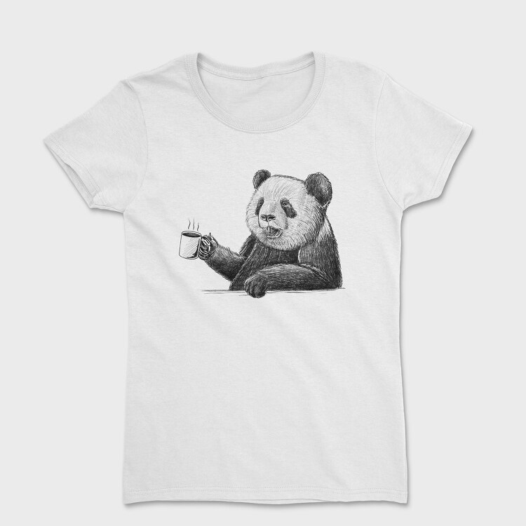 Tricou Femei, Coffee Panda Sketch