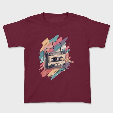 Colorful Cassette Pencil Retro, Tricou Copii