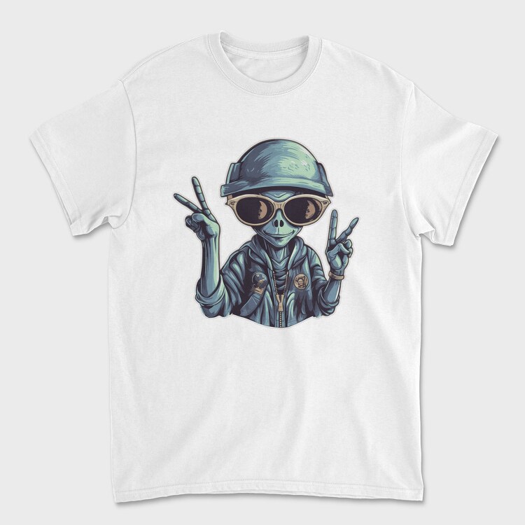 Tricou Barbati (Unisex), Cool Alien Peace