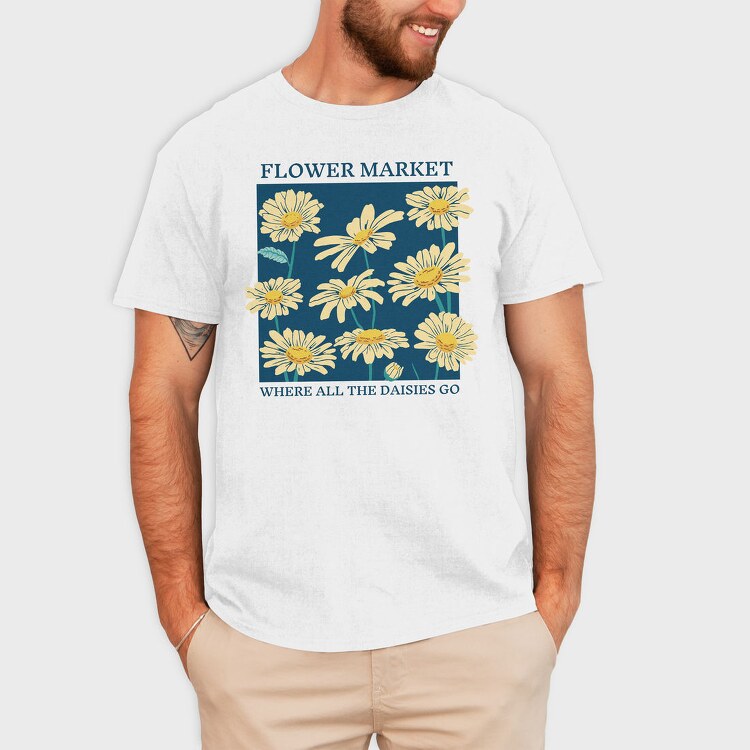 Flower Market Daisies, Tricou Barbati (Unisex)