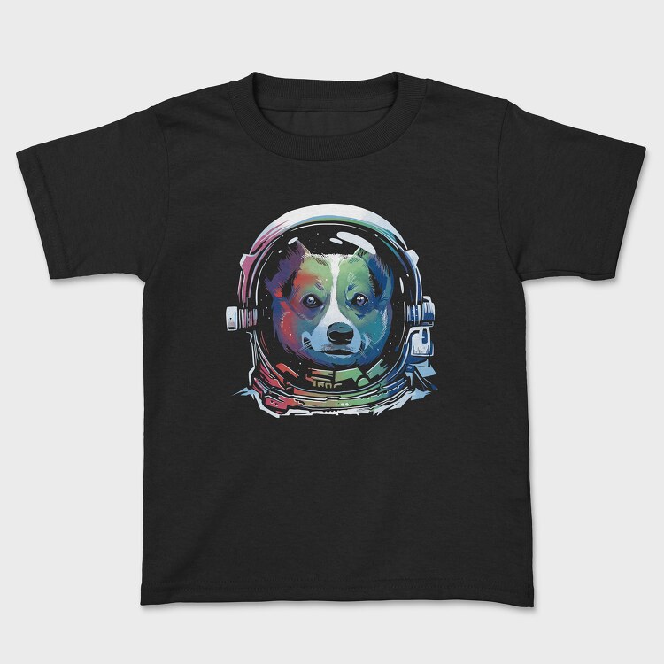 Tricou Copii, Corgi Space Rainbow