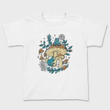 Tricou Copii, Cottagecore Moshrooms Frogs