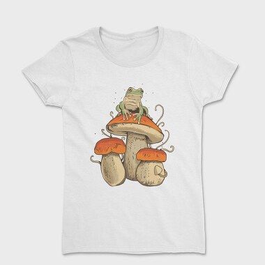 Tricou Femei, Cottagecore Mushroom Frog