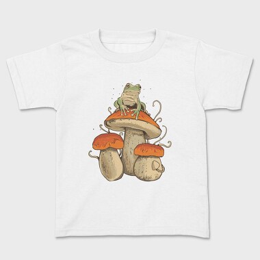 Tricou Copii, Cottagecore Mushroom Frog