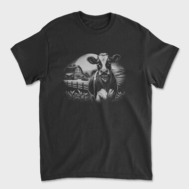 Cow Farm Monochrome, Tricou Barbati (Unisex)