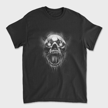 Creepy Skull Light Monochrome, Tricou Barbati (Unisex)