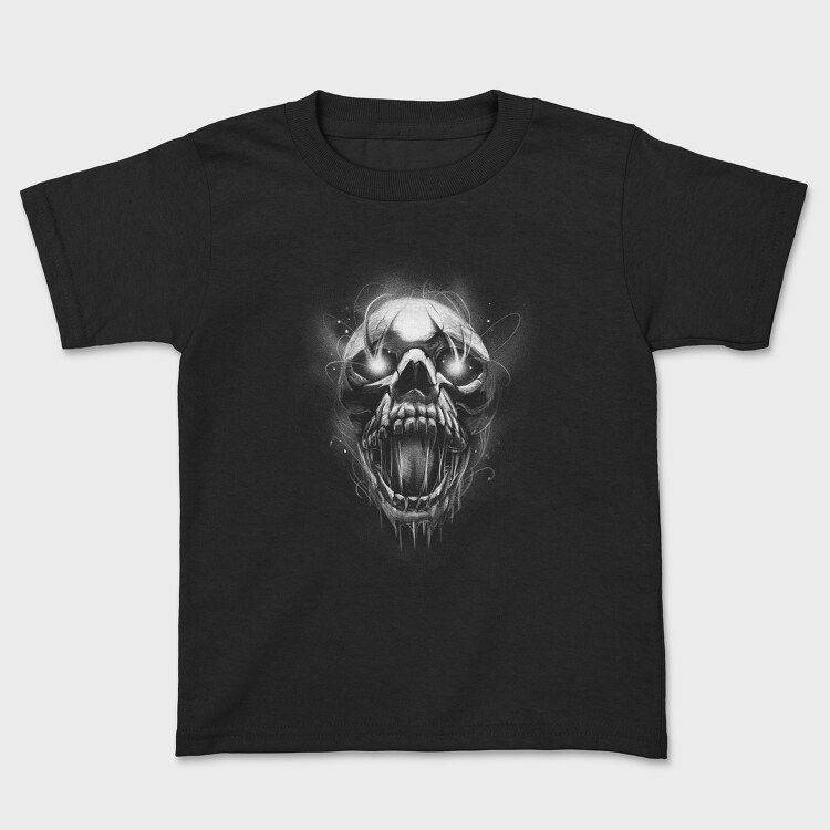 Creepy Skull Light Monochrome, Tricou Copii