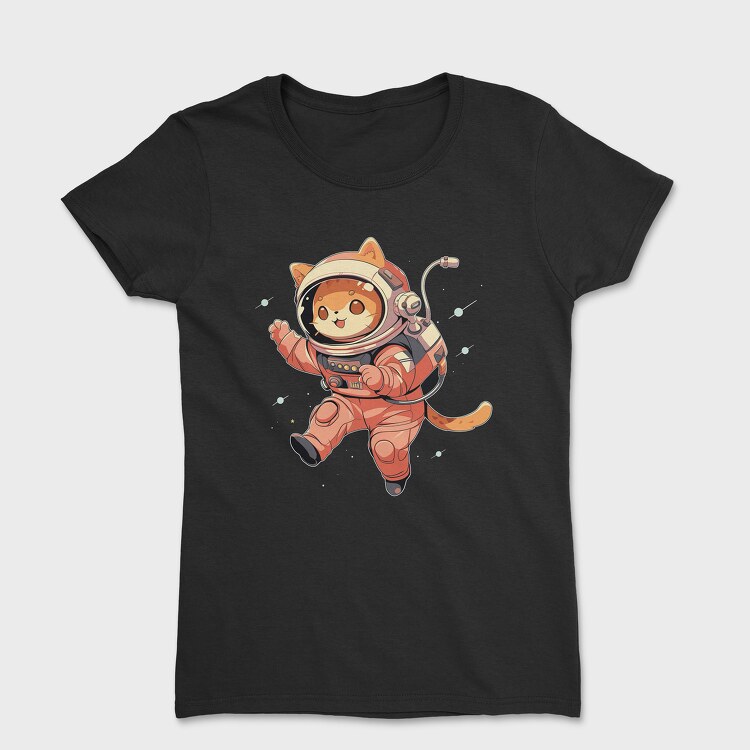 Tricou Femei, Cute Cat in Space