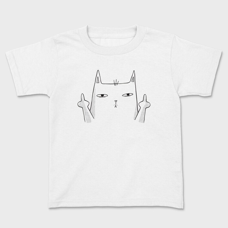 Tricou Copii, Middle Finger Cat