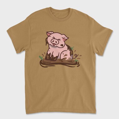 Tricou Barbati (Unisex), Cute Pig Mud