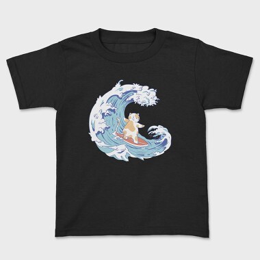 Tricou Copii, Cute Surfer Cat